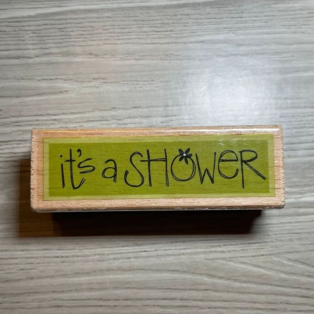 Kolette Hall Vintage It's a Shower Rubber Stamp